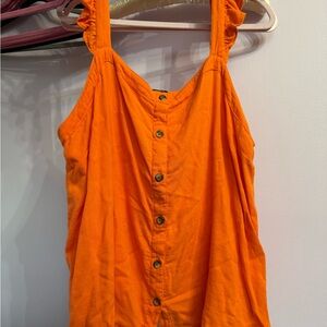 Orange Button-Down Women's Top